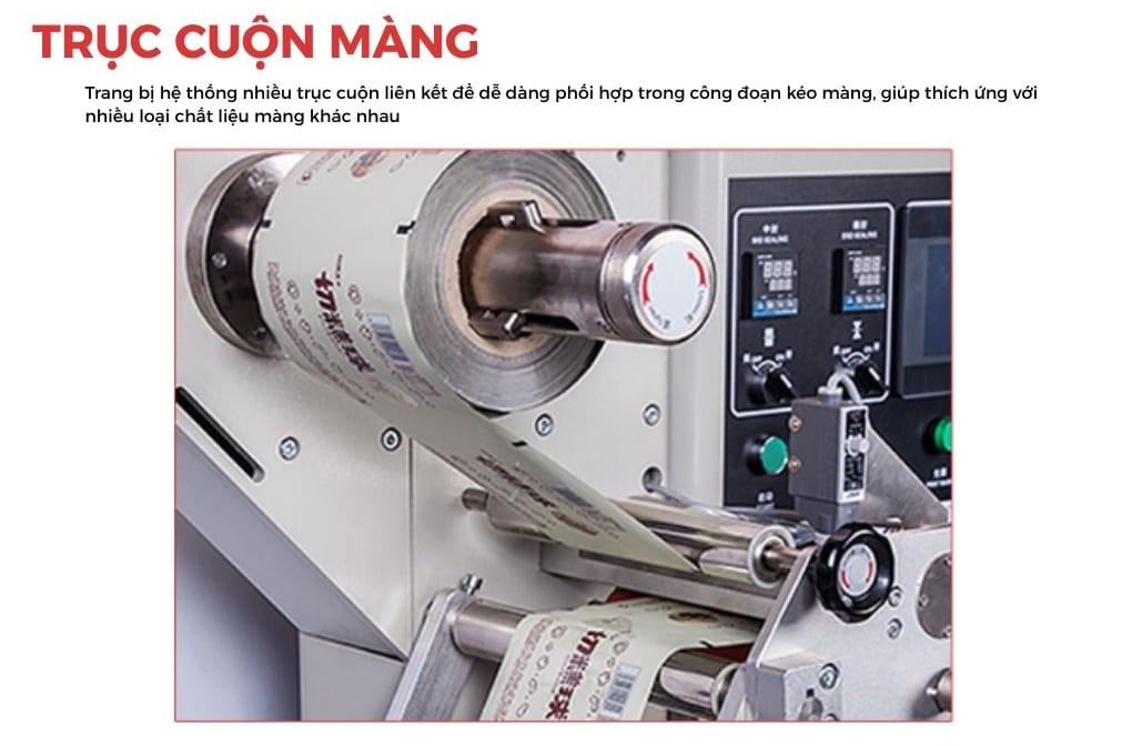 Trục cuộn màng máy đóng gói bánh mì ngọt