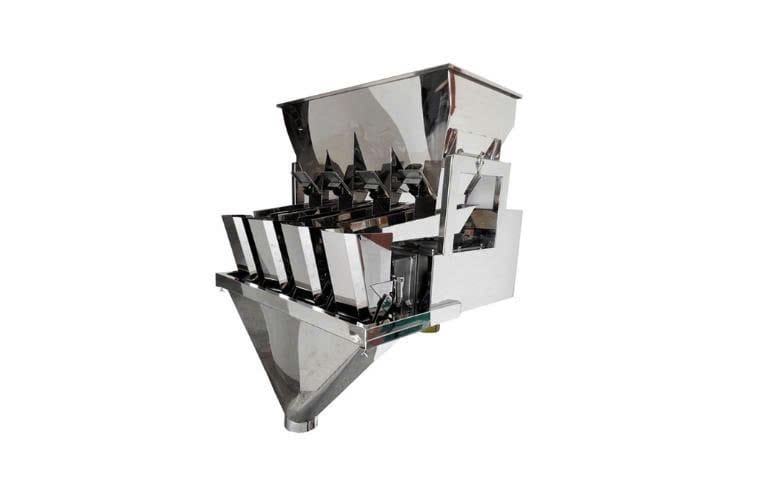 4 đầu cân định lượng của máy đóng gói hạt điều tự động