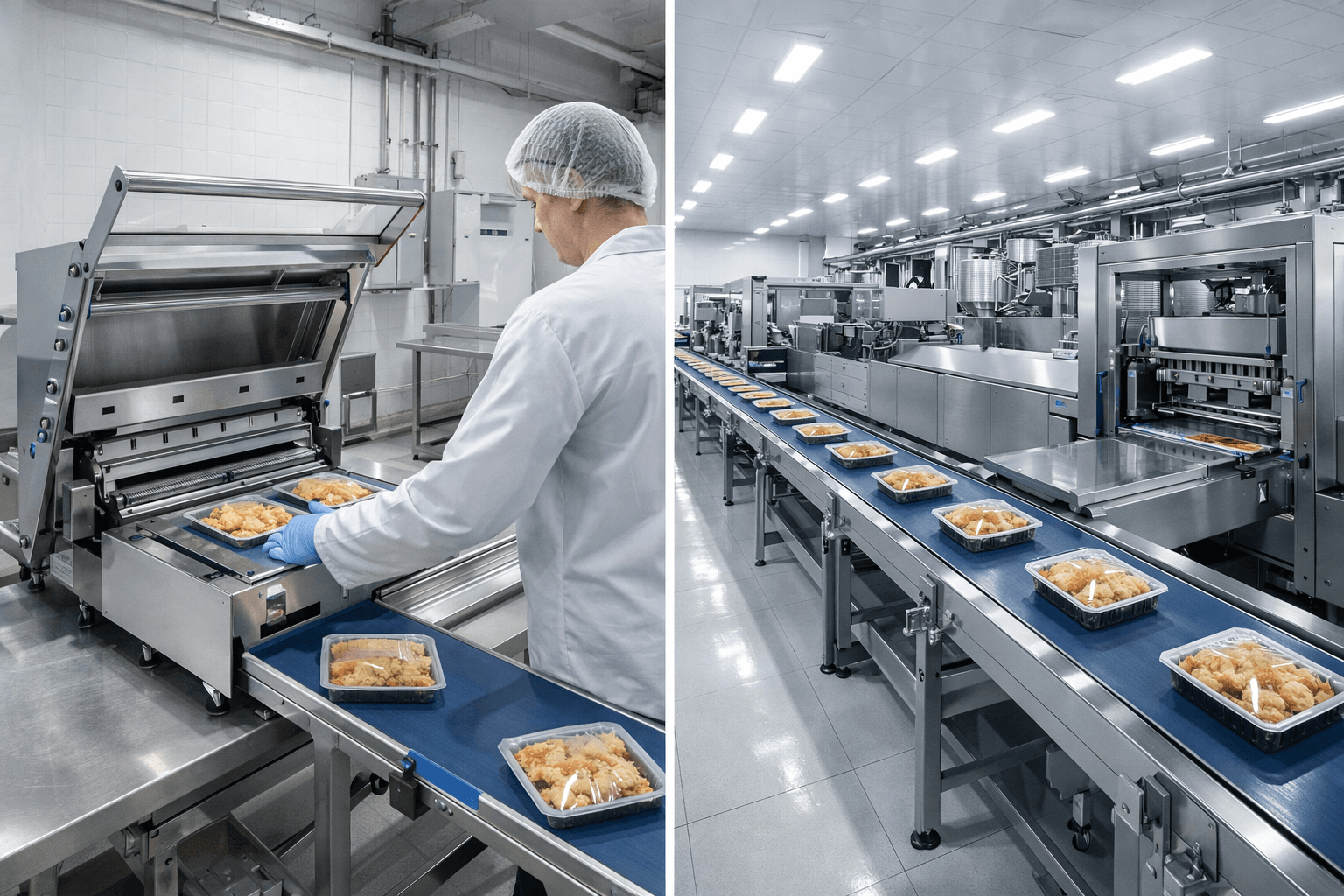 So sánh máy đóng gói bán tự động và máy đóng gói tự động