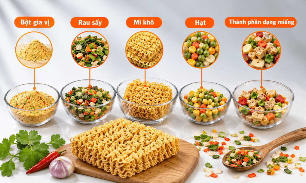 Phân loại nguyên liệun thực phẩm ăn liền