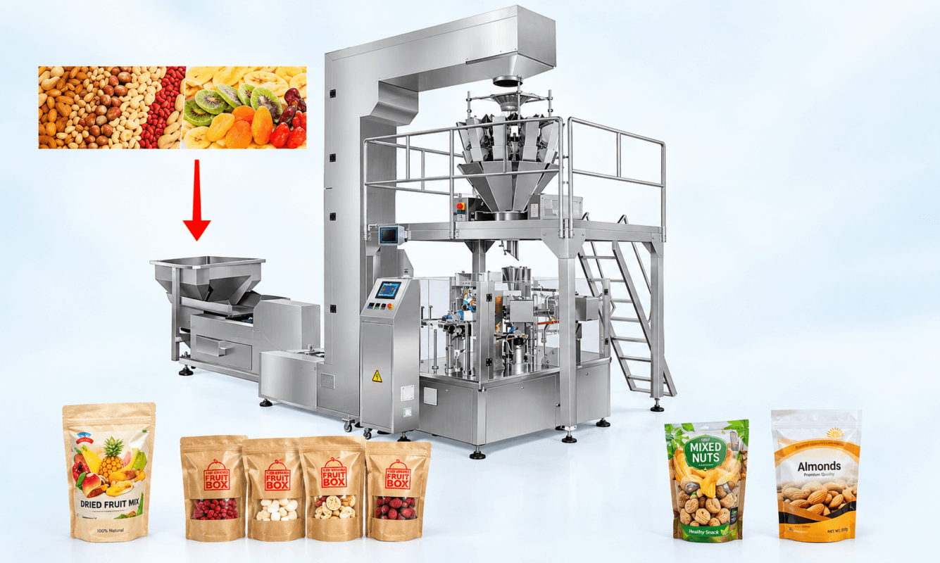 Đóng gói trái cây sấy tự động